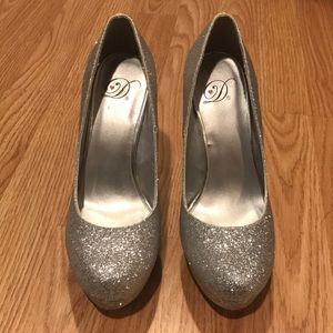 Silver Glitter Heels